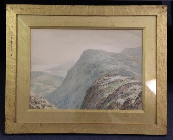William Gershom Collingwood (1854-1932) Autumnal mountain landscape 10.5 x 14.5in.